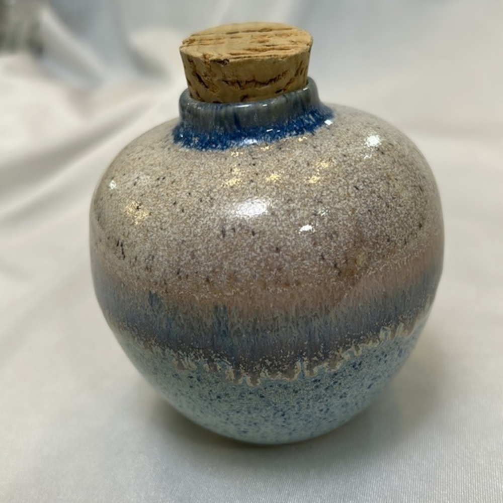 Handmade Pottery Jar with Cork Lid